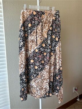Illia illia bohemian boho hippie grunge patchwork maxi skirt size large